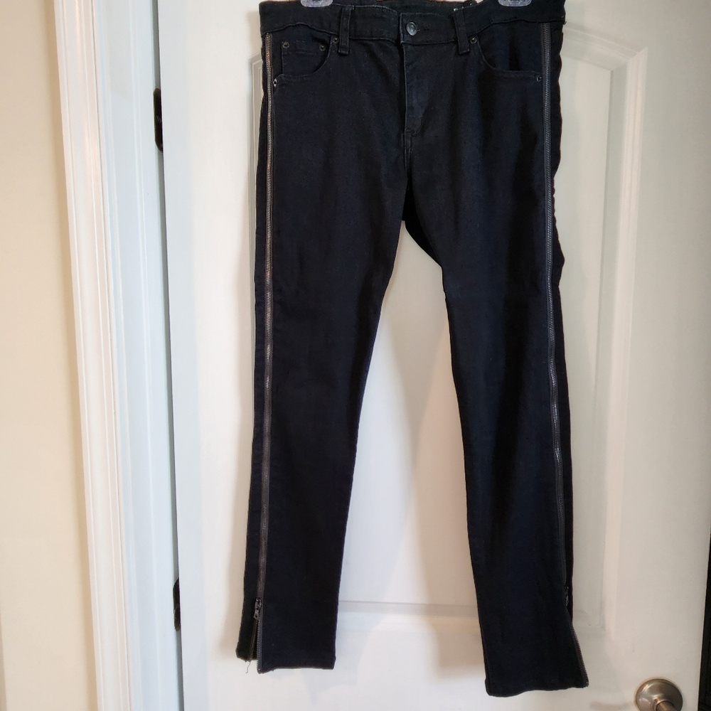 Philosophy size 8 black jeans with side zippers